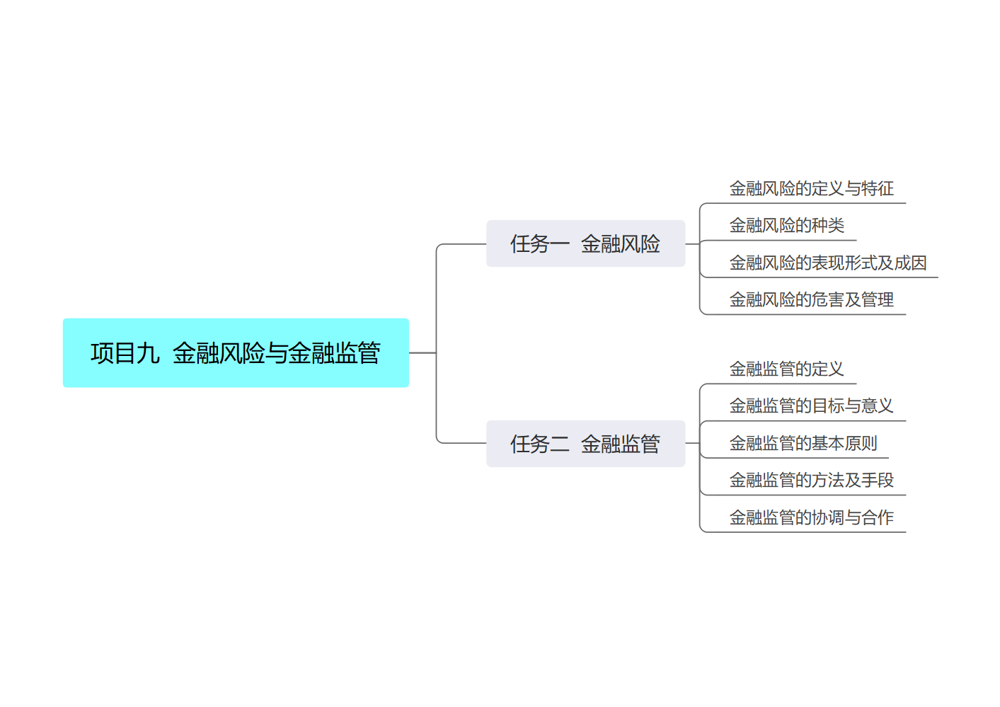 项目九 金融风险与金融监管 思维导图-广西金融职业技术学院(广西银行